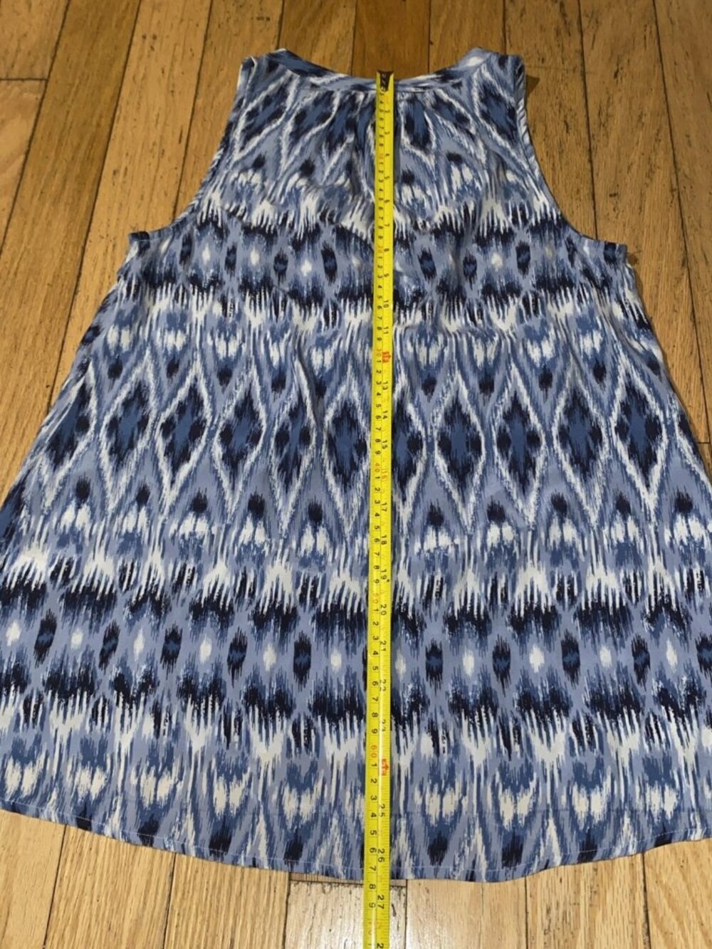 Joie Aruna Ikat Printed Silk Sleeveless Top Dark Navy Blue Sz XS X-Small